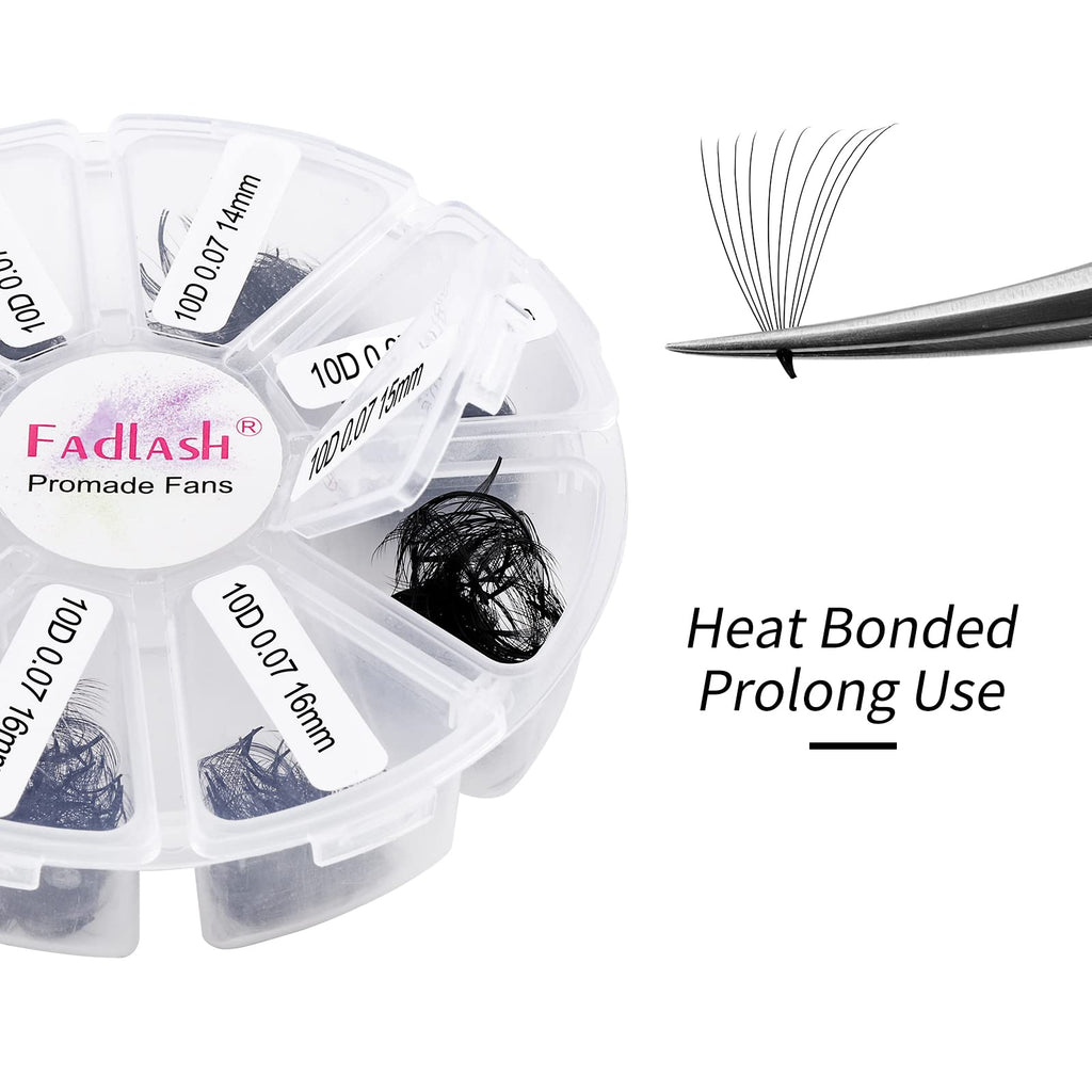 FADLASH Premade Fans Eyelash Extensions 1000-Pack | 10D-0.07C, 13-16mm