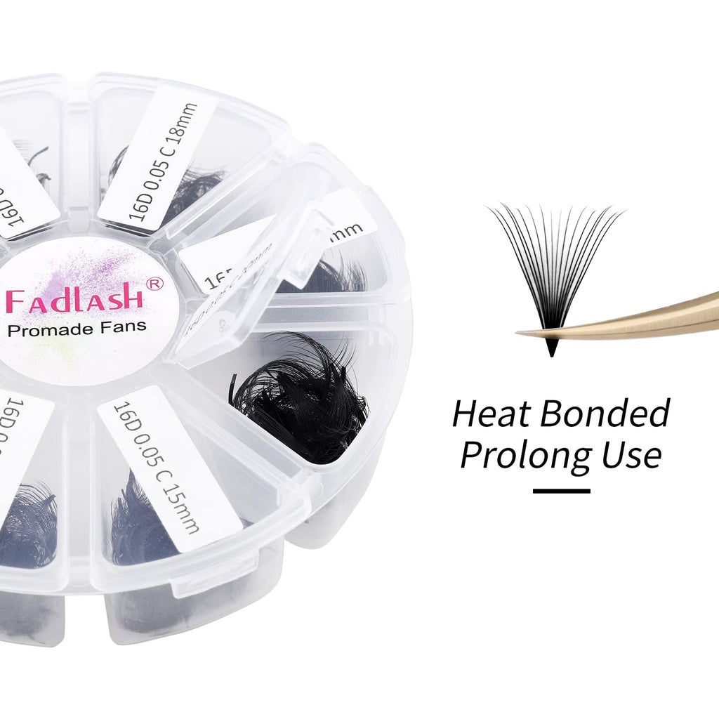 FADLASH Volume Premade Lash Fans 1000pcs – 5D to 16D, 9-20mm