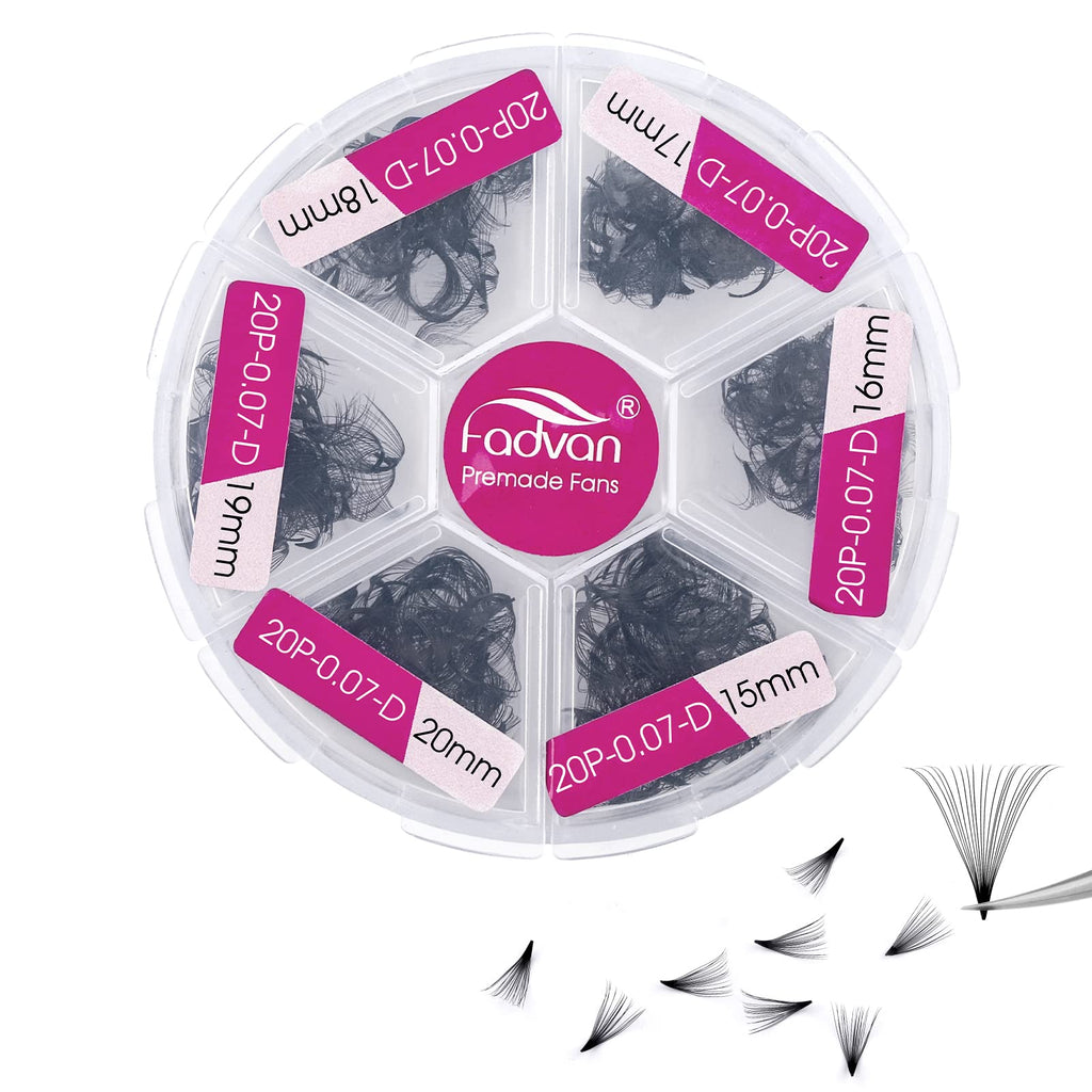 FADVAN 600 Premade Fans Eyelash Extensions – 15-20mm, 20D, 0.07D Thickness