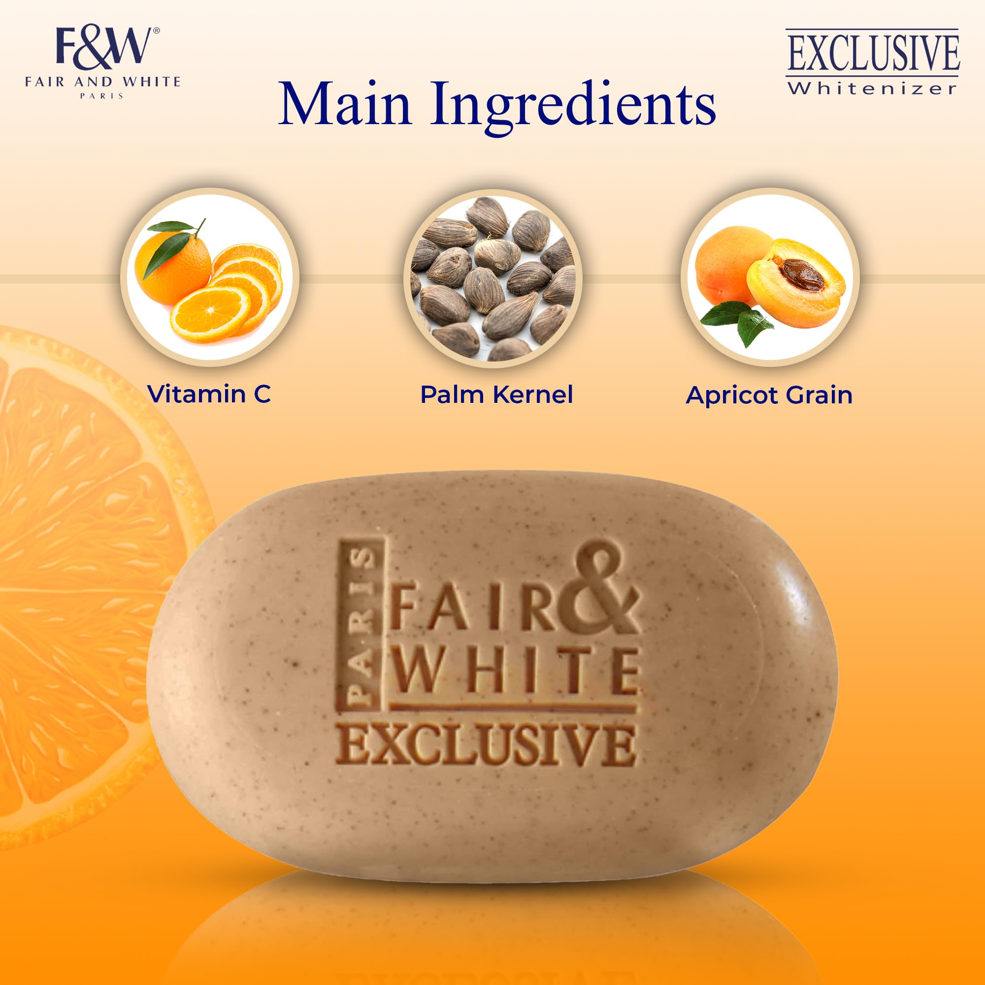 FAIR & WHITE Exclusive Exfoliating Soap – 7 oz / 200 g | Brightening & Moisturizing Bar