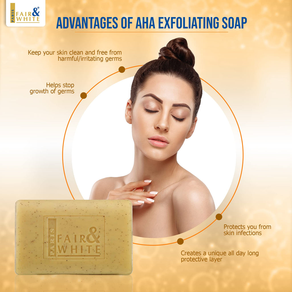 FAIR & WHITE Original AHA Exfoliating Soap – 200 g / 7 oz | Body Cleanse, Skin Prep, Hydroquinone Free