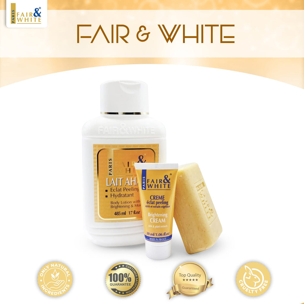 FAIR & WHITE Original AHA Exfoliating Soap – 200 g / 7 oz | Body Cleanse, Skin Prep, Hydroquinone Free