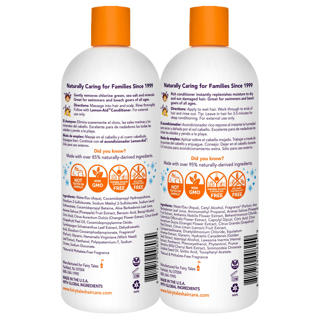 Fairy Tales Swim Shampoo & Conditioner for Kids — 32oz Duo, USA Made, Chlorine Removal, No Parabens or Sulfates