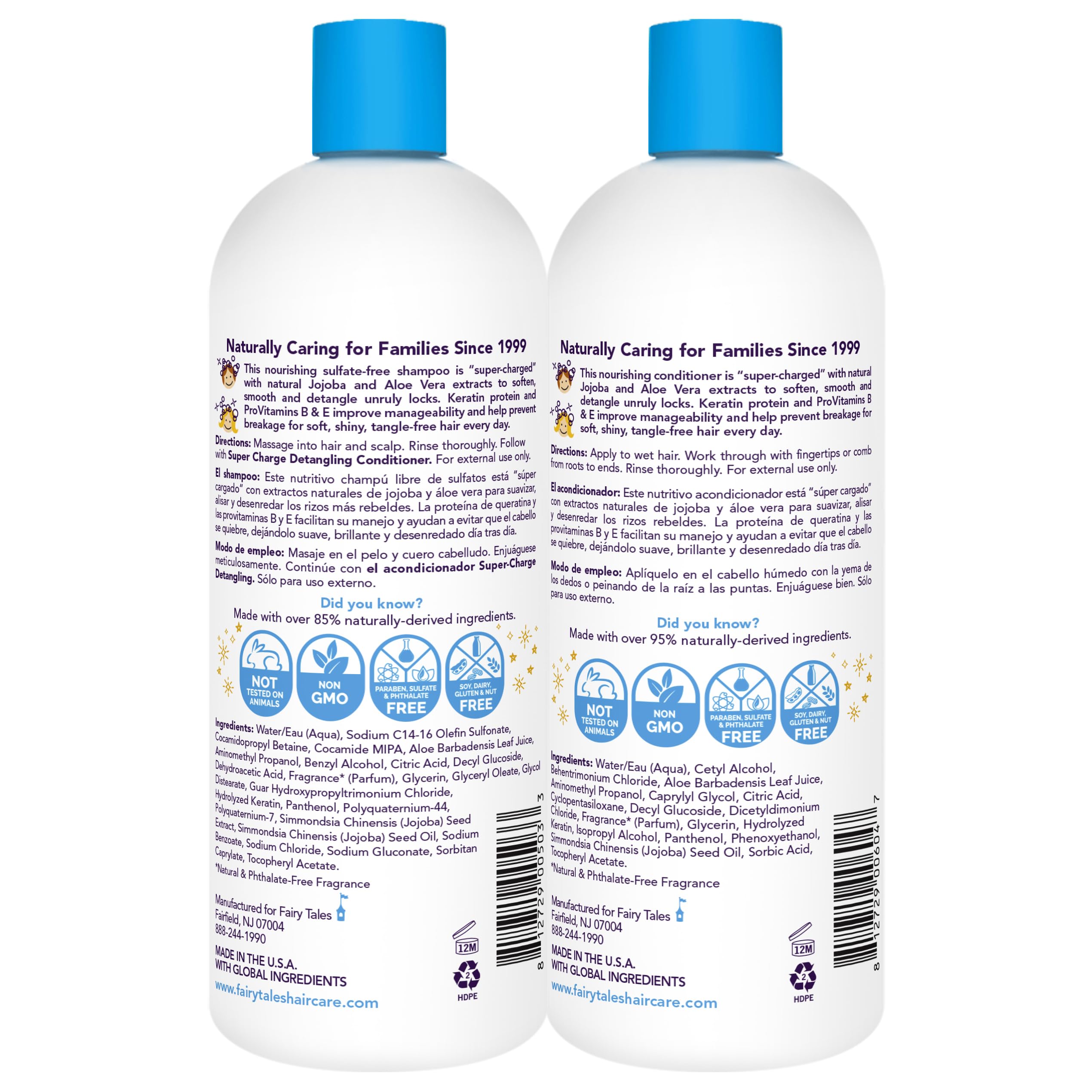 Fairy Tales Tangle Tamer Kid Detangling Shampoo & Conditioner – 32 Oz 2-Pack