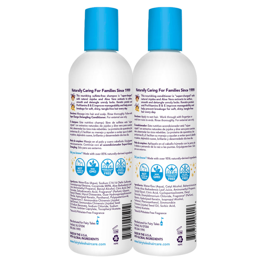 Fairy Tales Tangle Tamer Detangling Shampoo & Conditioner for Kids – Ultra Moisturizing, Anti-Frizz – Paraben & Sulfate Free (12 oz, 2 pack)