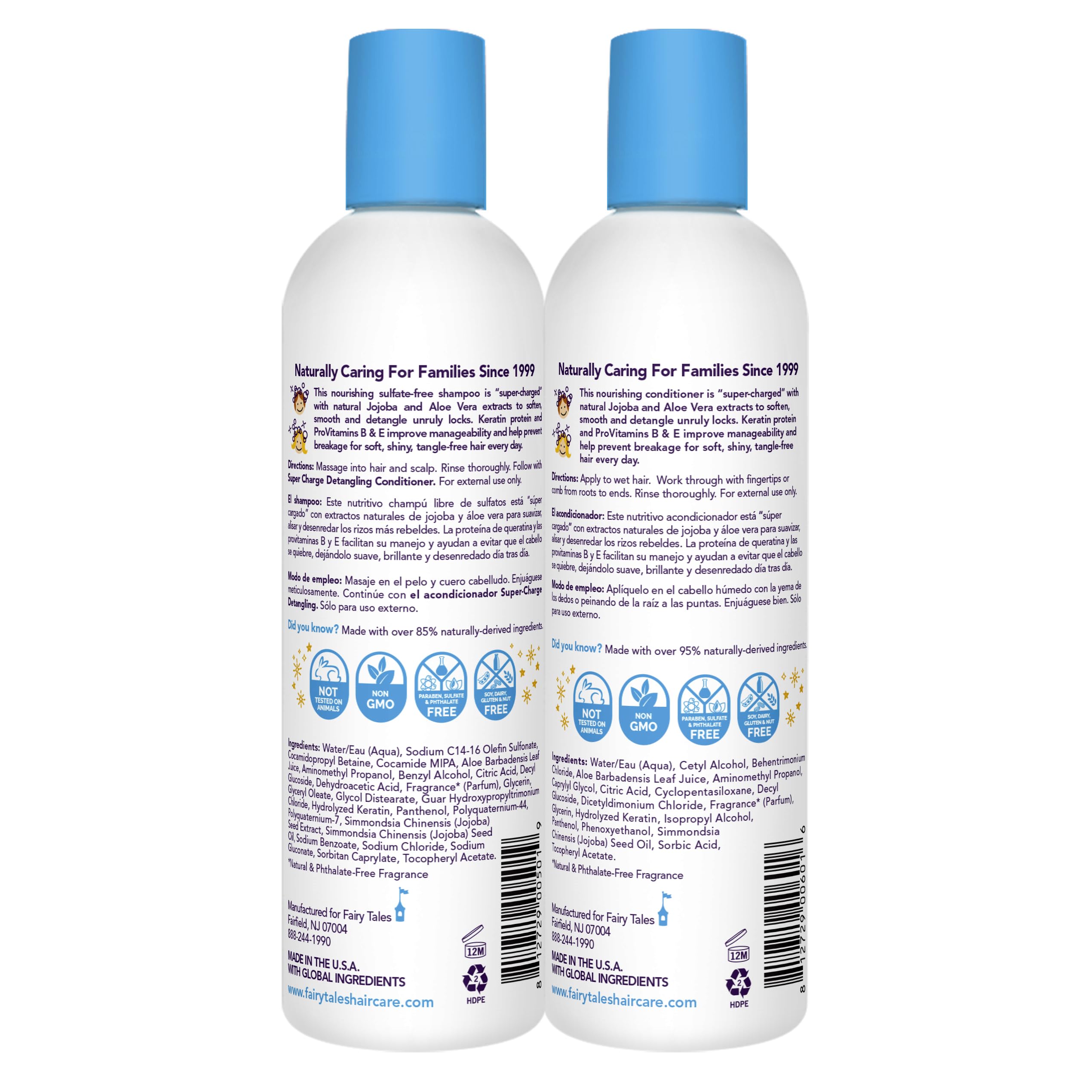 Fairy Tales Tangle Tamer Detangling Shampoo & Conditioner for Kids – Ultra Moisturizing, Anti-Frizz – Paraben & Sulfate Free (12 oz, 2 pack)