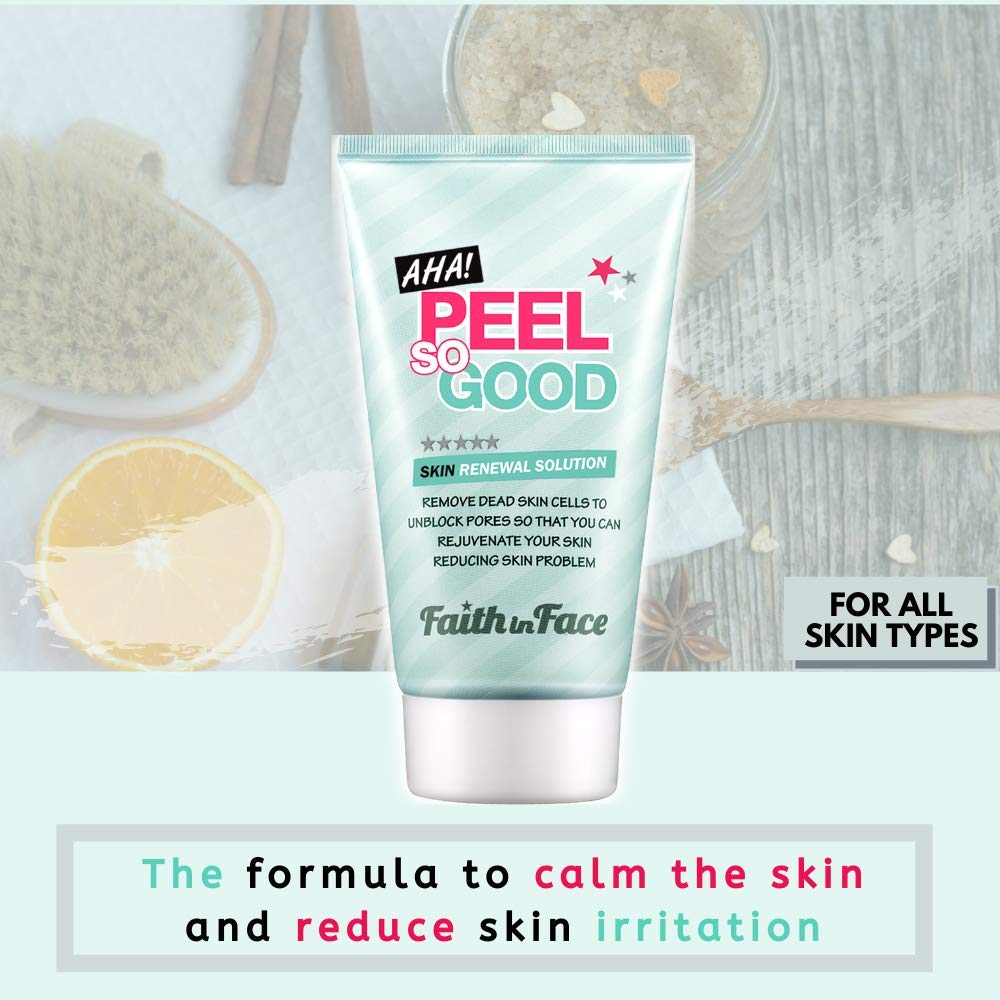 Faith in Face AHA Peel So Good Skin Renewal Peeling Gel – Gentle Exfoliating Facial Scrub for All Skin Types, 4.22 fl oz
