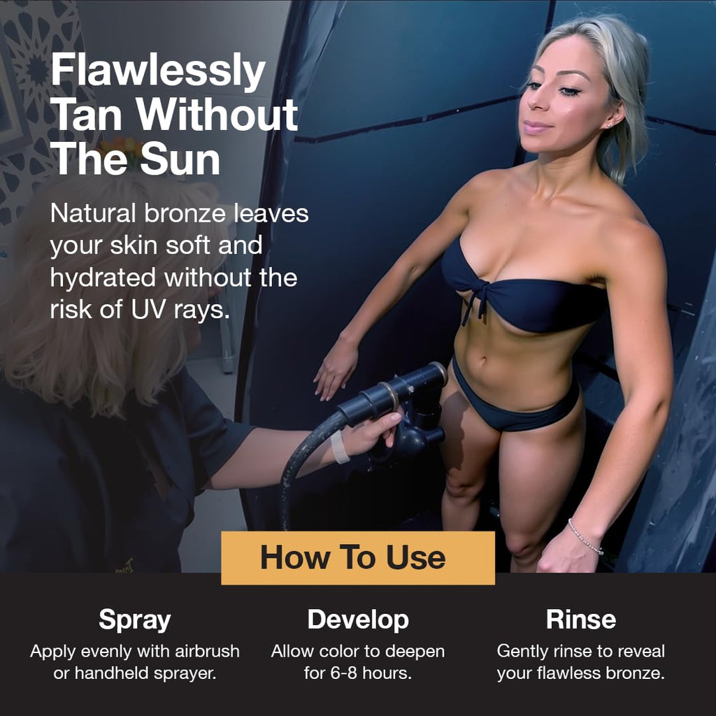 Fake Bake Darker Spray Tan Solution – Buildable, Fast-Drying Sunless Bronze (32 fl oz)