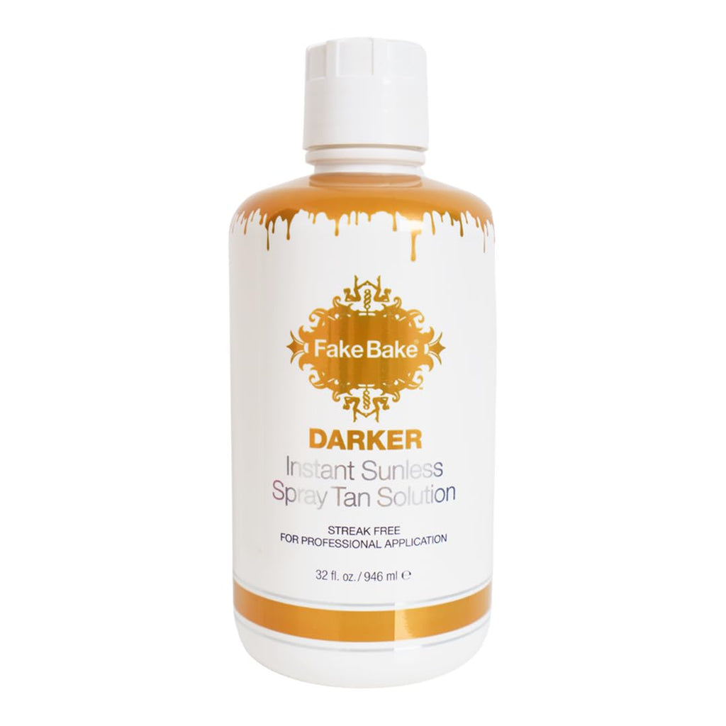 Fake Bake Darker Spray Tan Solution – Buildable, Fast-Drying Sunless Bronze (32 fl oz)