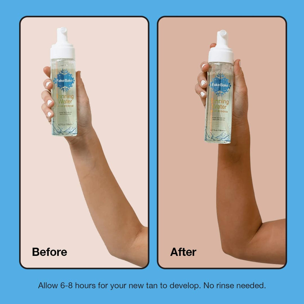 Fake Bake Foam Tanning Water – Instant Glow Self Tanner with Hydrating Passion Flower, 6.7 oz