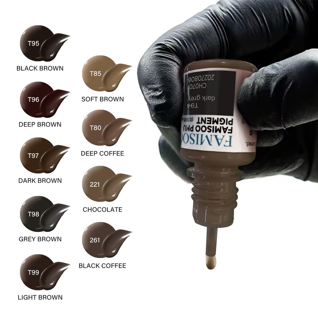 FAMISOO PMU Eyebrow Pigments 0.169oz/5ml | Long-Lasting Microblading Ink