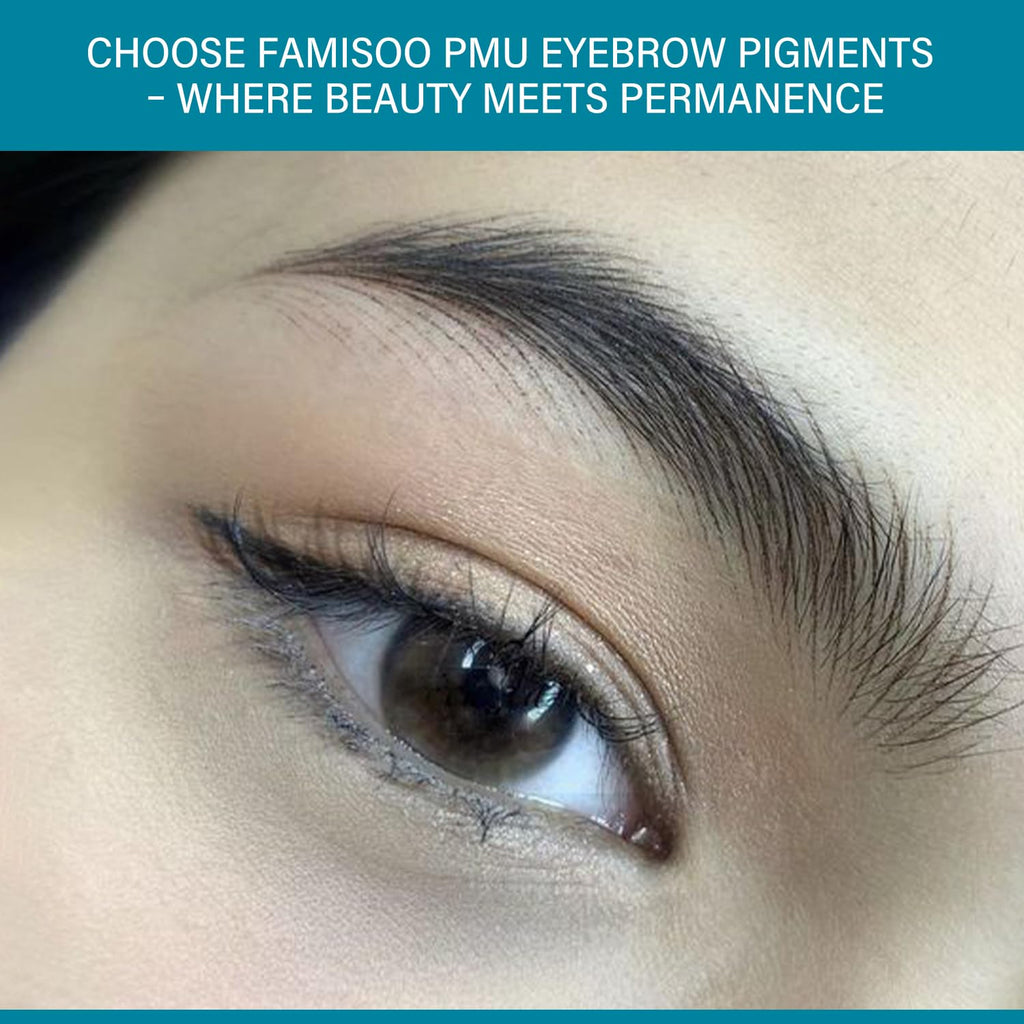 FAMISOO PMU Pigments for Eyebrow – 0.169oz / 5ml – Professional Tattoo Ink for Long-Lasting Eyebrows (421 Deepskin)