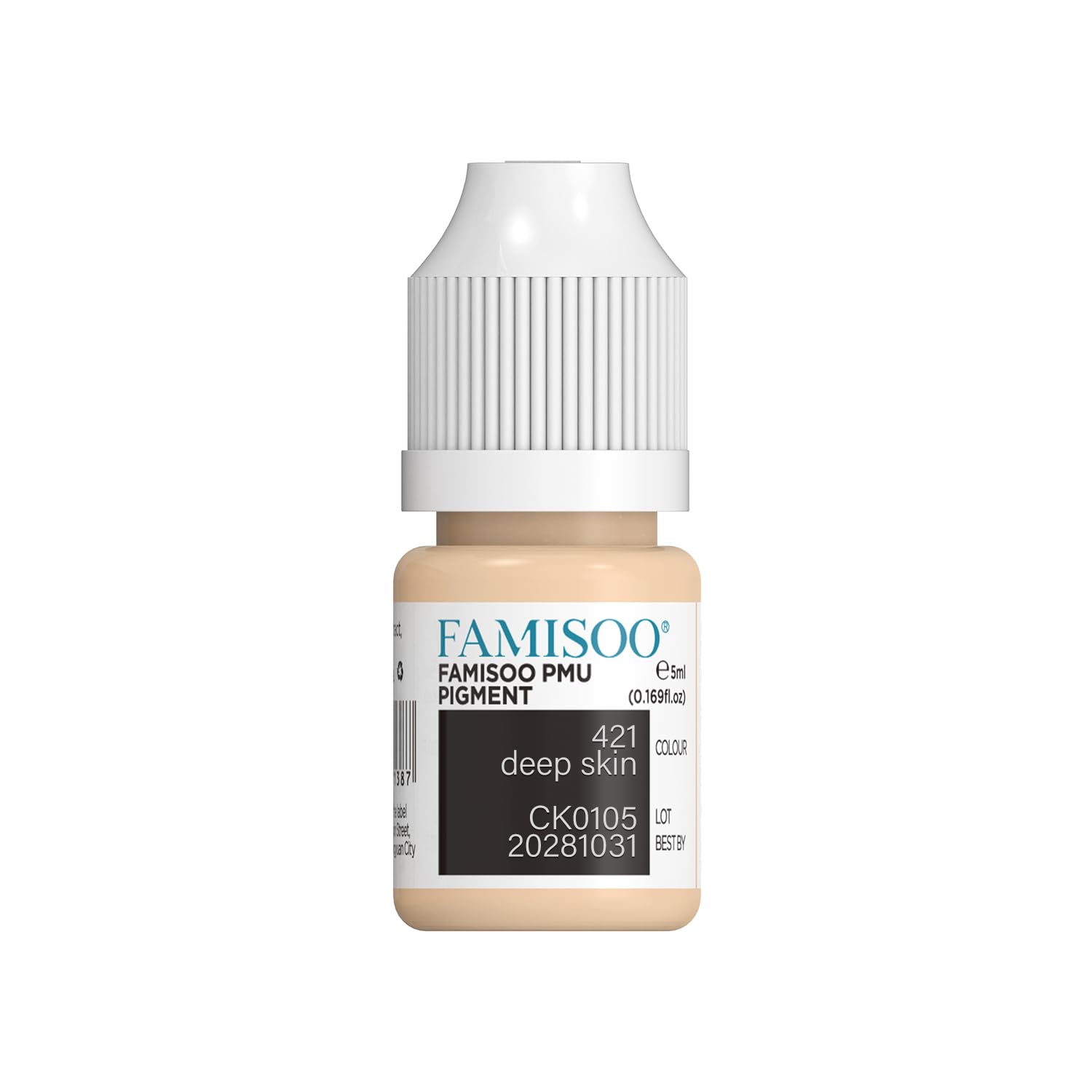 FAMISOO PMU Pigments for Eyebrow – 0.169oz / 5ml – Professional Tattoo Ink for Long-Lasting Eyebrows (421 Deepskin)