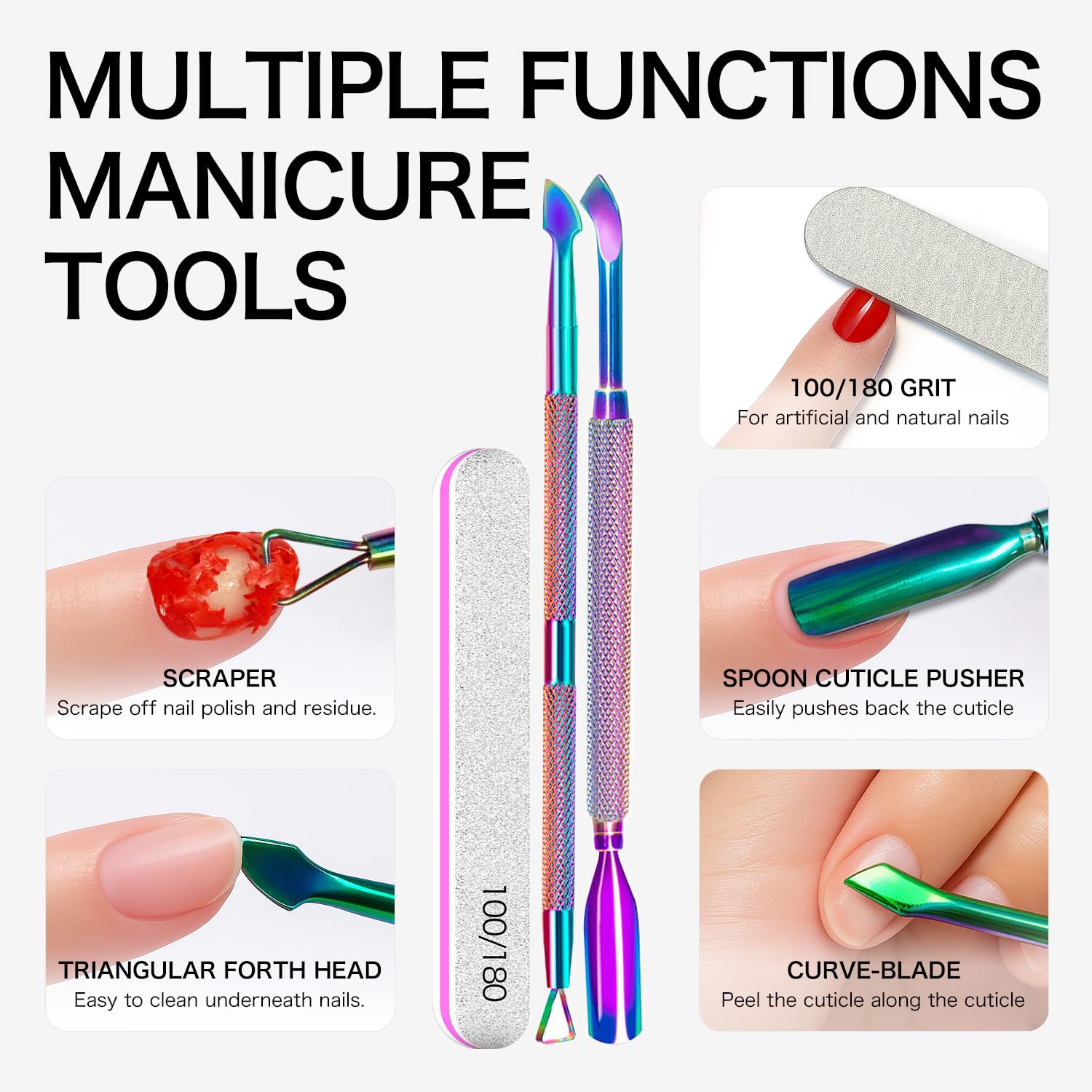 Fanisn Gel Nail Polish Remover with Tools, 15ml – Acetone-Free Quick 3-5 Min Removal (Home DIY)
