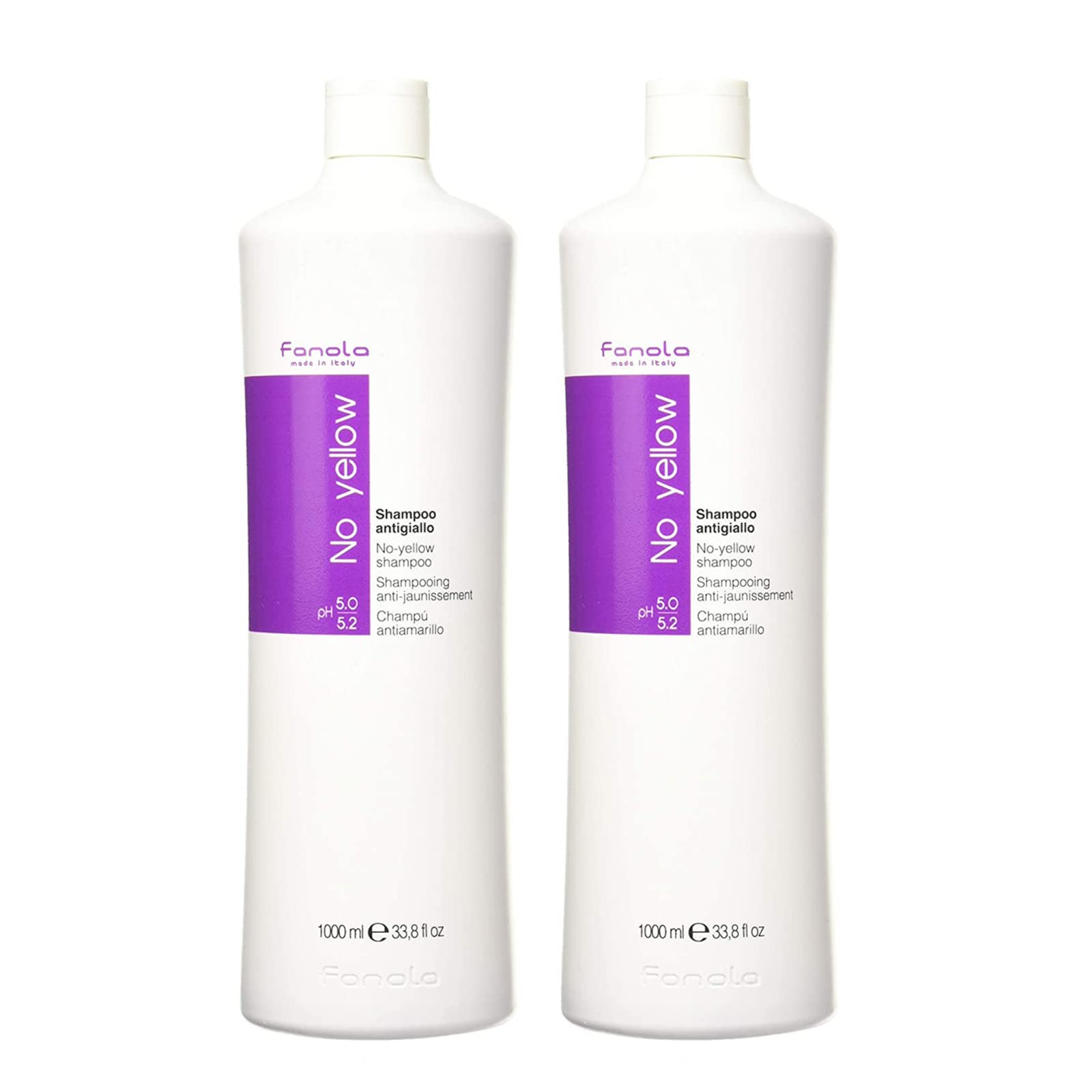 Fanola No Yellow Purple Shampoo – 33.8 oz (2 Pack) for Blondes, Bleached & Grey Hair