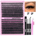 FANXITON DIY Lash Extension Kit — 80D & 100D Thick Lash Clusters, Bond & Seal, Tweezers