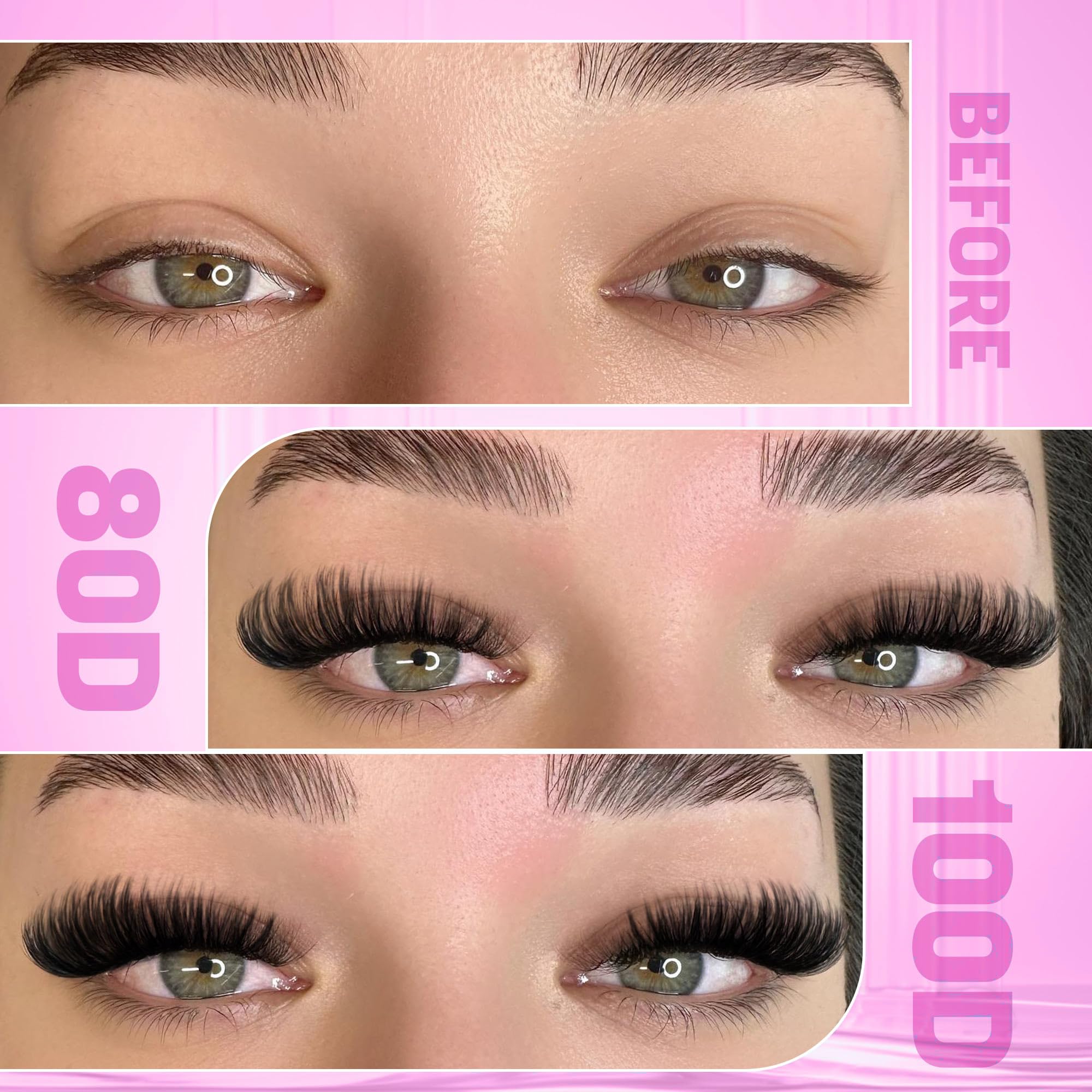 FANXITON DIY Lash Extension Kit — 80D & 100D Thick Lash Clusters, Bond & Seal, Tweezers