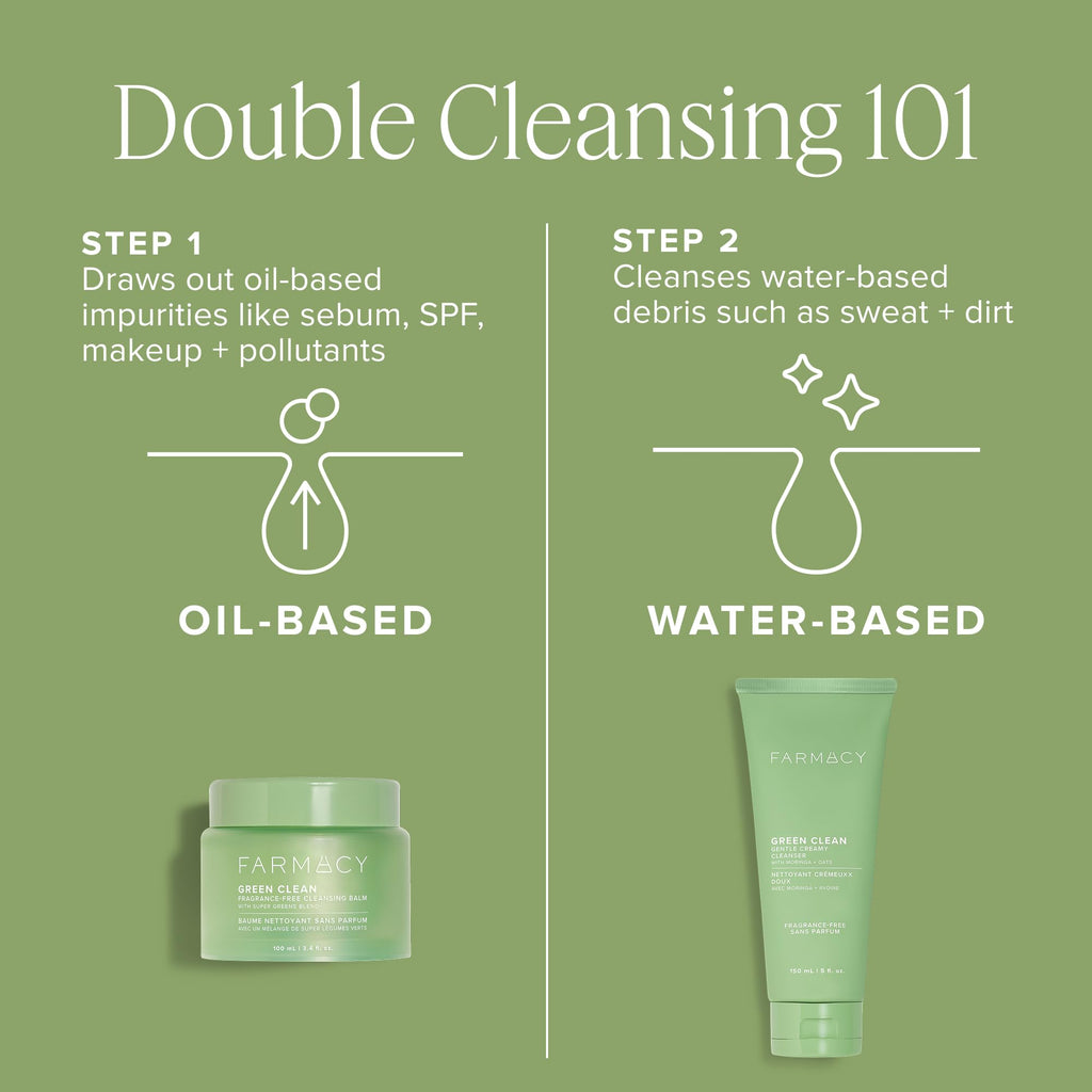 Farmacy Green Clean Waterproof Makeup Remover Balm for Sensitive Skin - Fragrance Free, 100ml