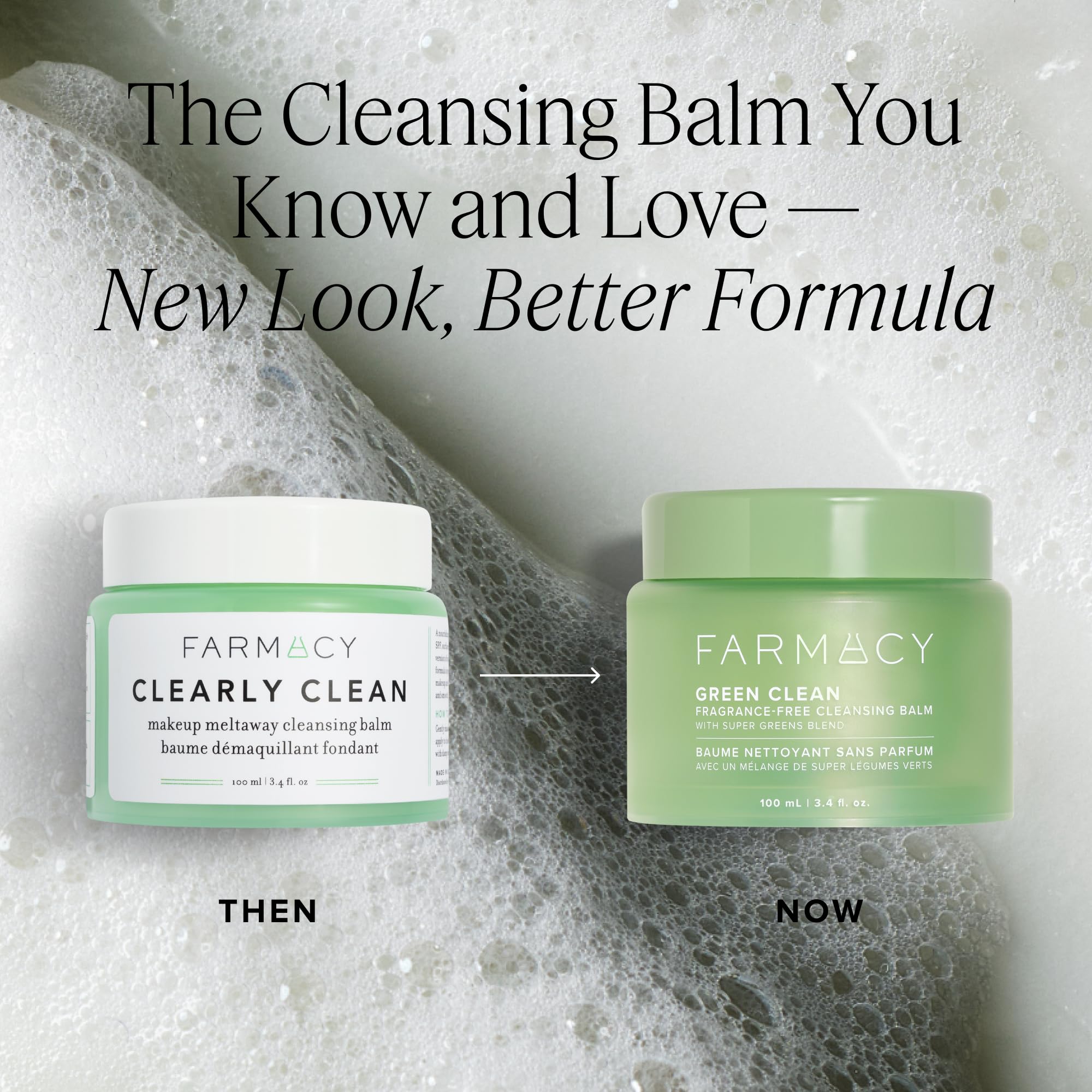Farmacy Green Clean Waterproof Makeup Remover Balm for Sensitive Skin - Fragrance Free, 100ml