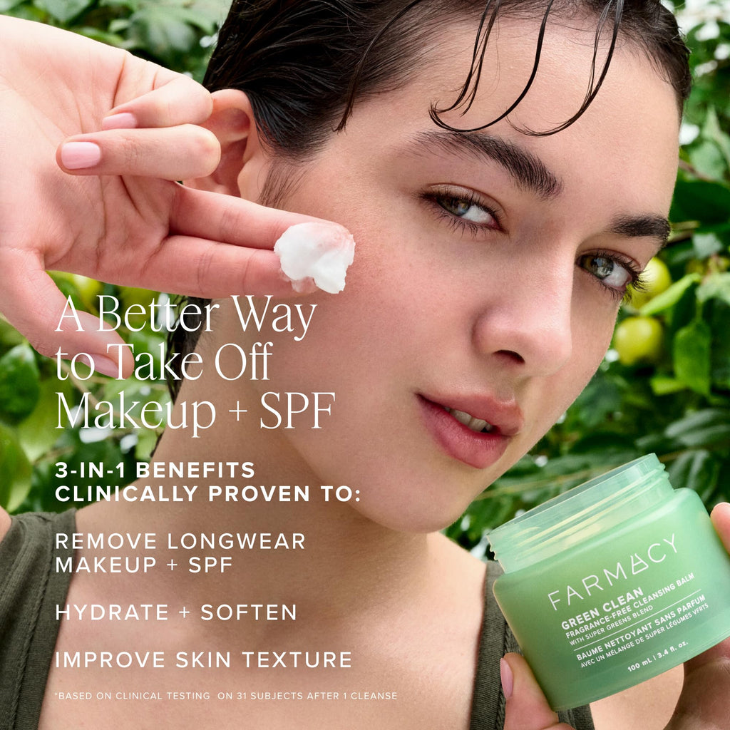 Farmacy Green Clean Sensitive Skin Makeup Remover Balm – Fragrance-Free, Waterproof Makeup Remover & Oil Cleanser (30ml)
