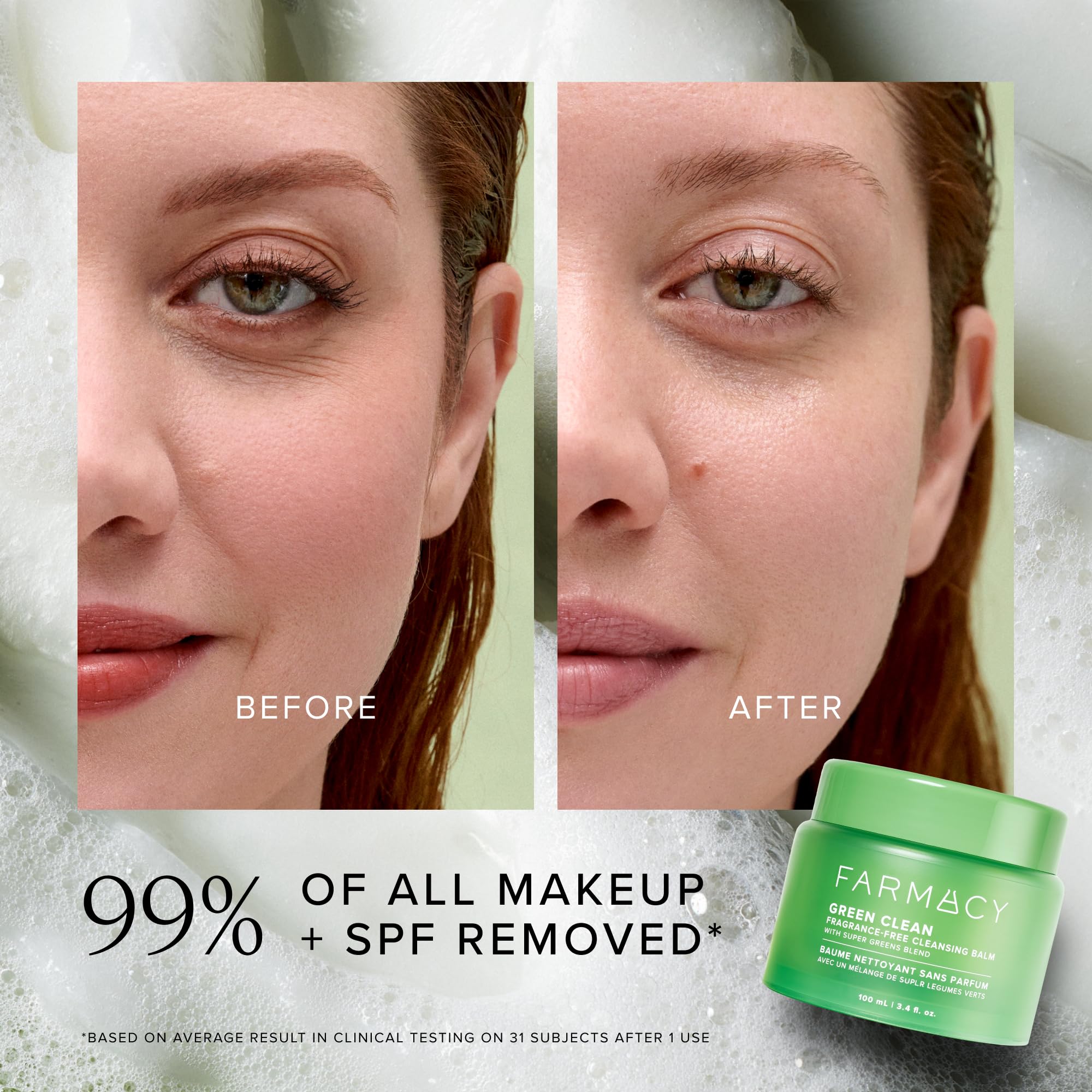 Farmacy Green Clean Sensitive Skin Makeup Remover Balm – Fragrance-Free, Waterproof Makeup Remover & Oil Cleanser (30ml)