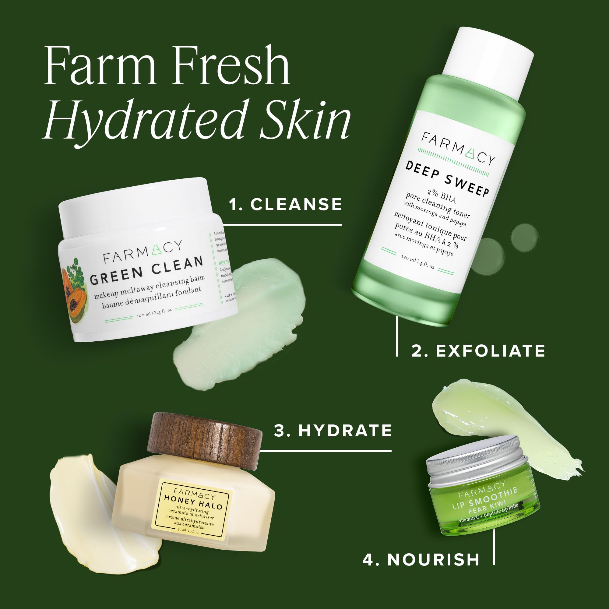 Farmacy Green Clean Makeup Remover Cleansing Balm Bundle – Waterproof Makeup Remover + Oil Cleanser (50ml, 2 Count)