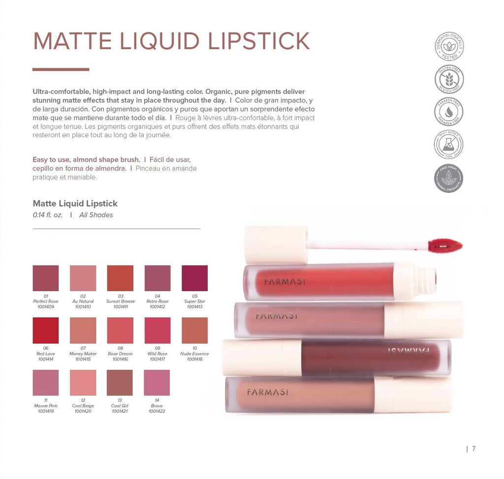 FARMASi Matte Liquid Lipstick Rose Dream – 12h Transfer-Proof Color