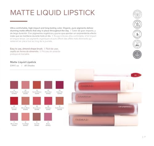 Farmasi Matte Liquid Lipstick Red Love – Long-Lasting, Ultra-Comfortable Color