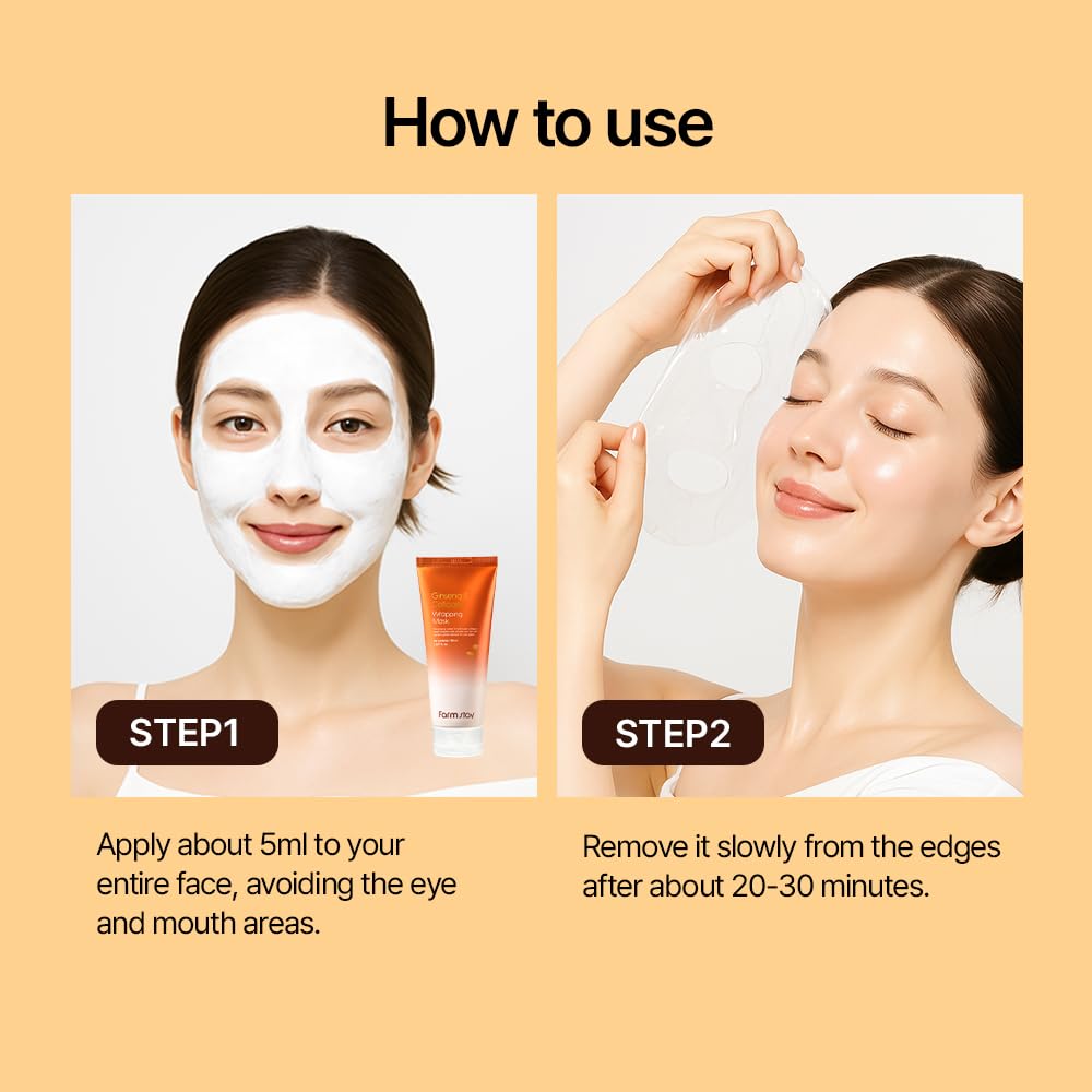 FARMSTAY Ginseng Collagen Wrapping Mask – Hydrating Peel-Off Facial for Glass Skin