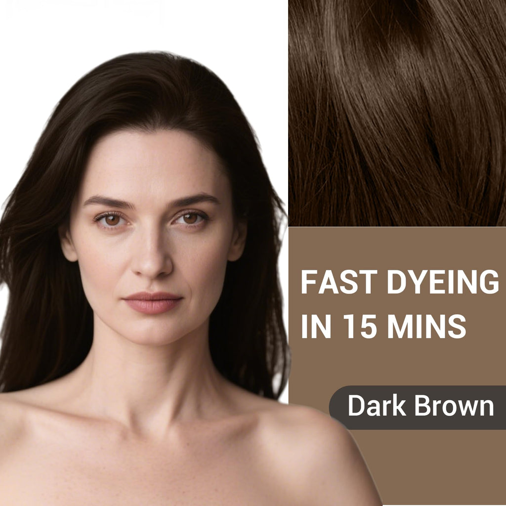 Farndu Dark Brown Hair Dye Shampoo – 3-in-1 Grey Coverage, Natural Ingredients