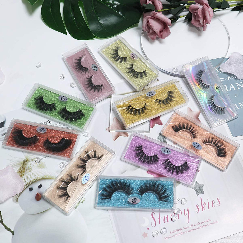 FARRED Wholesale Faux Mink Lashes – 50 Pairs, 10 Styles, Portable Boxes, 10–20mm
