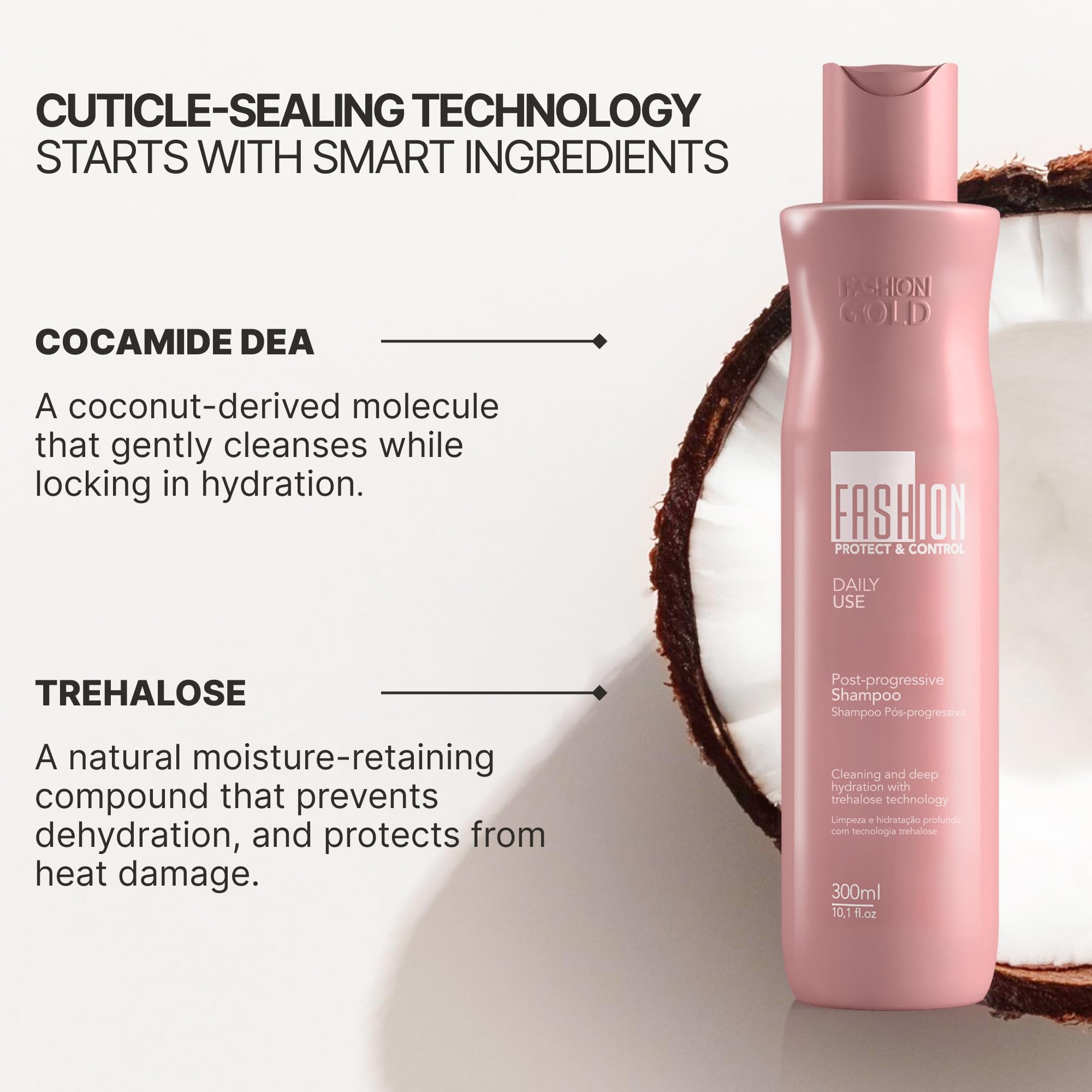 Fashion Gold SHAMPOO 300ml – Protect & Control for Straightened Hair