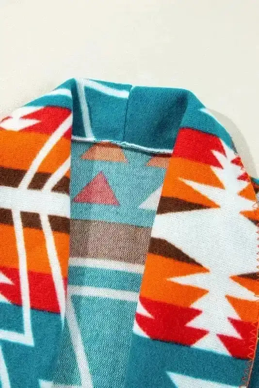 Aztec Print Bell Sleeve Blazer Women UK