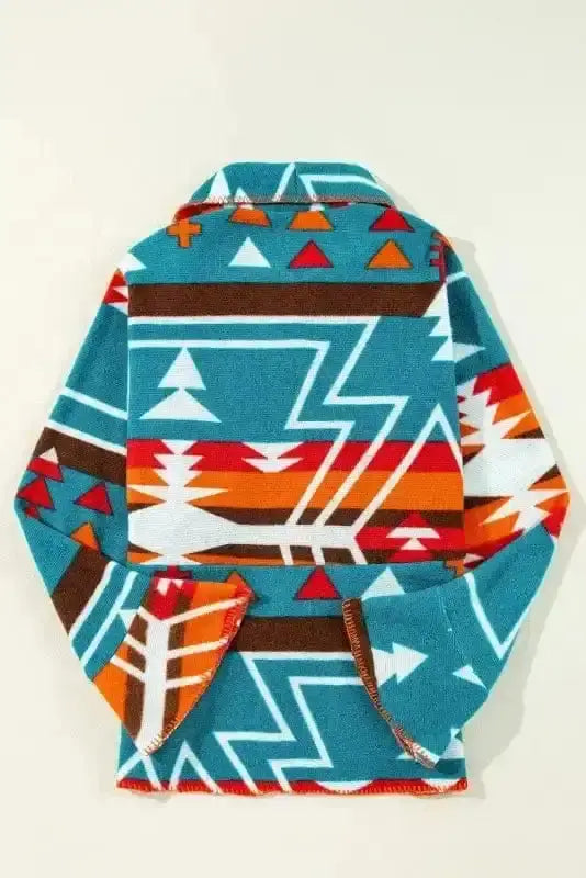 Aztec Print Bell Sleeve Blazer Women UK
