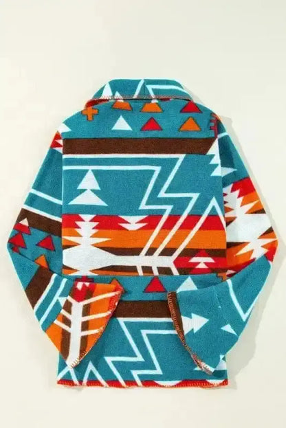 Aztec Print Bell Sleeve Blazer Women UK