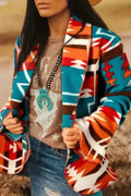 Aztec Print Bell Sleeve Blazer Women UK