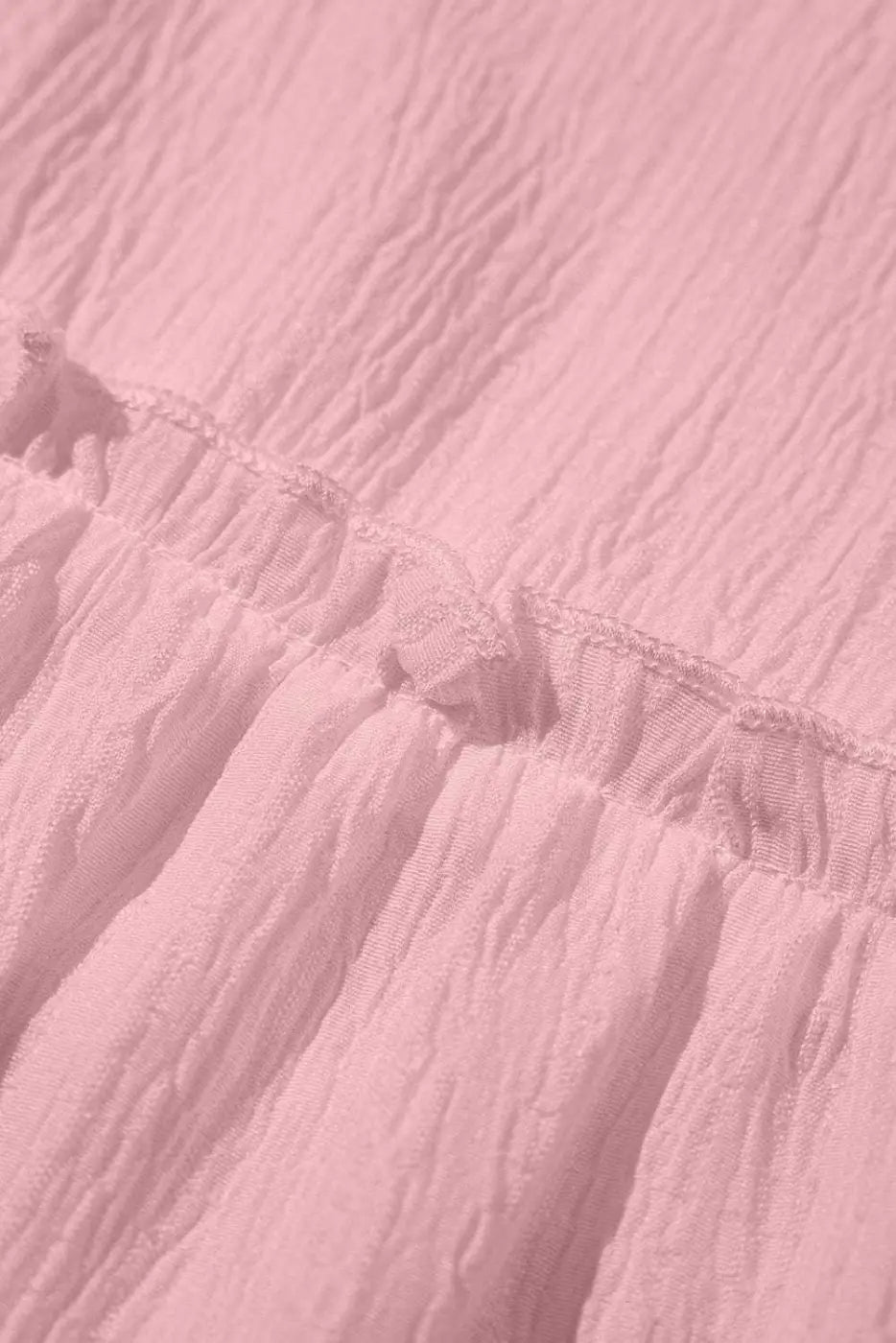 Pink Solid Ruffle Trim Flowy Top Women UK | Vacation