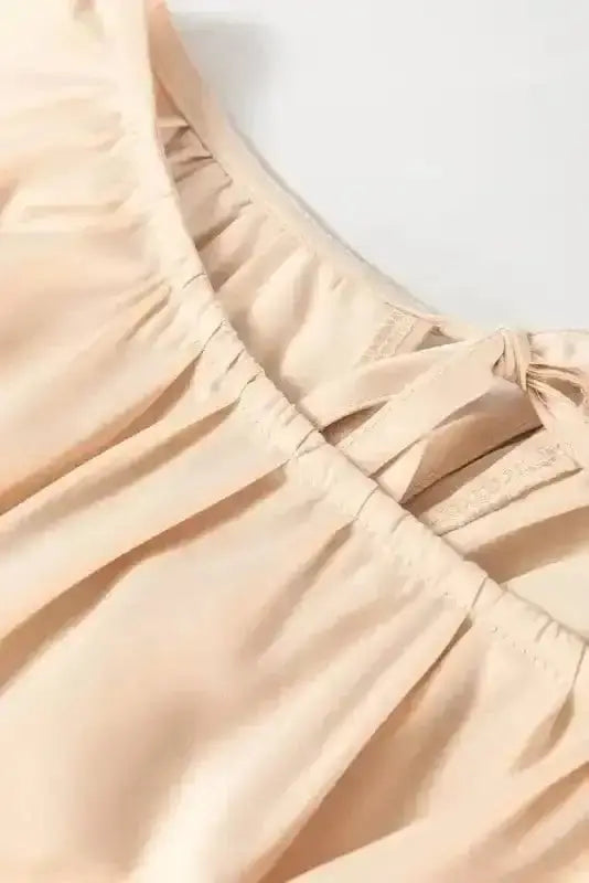 Elegant Ruffled Peplum Keyhole Back Blouse Women UK