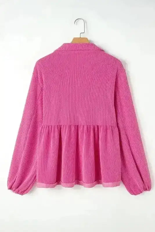 Feminine Silhouette Corded Blouse