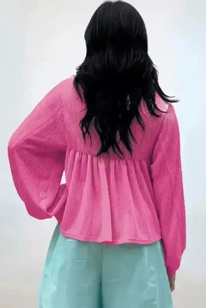 Feminine Silhouette Corded Blouse