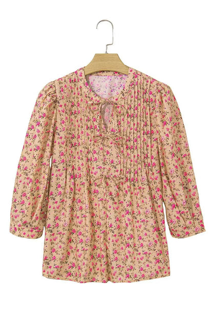 Floral Half Sleeve Boho Casual Puff Blouse Women UK