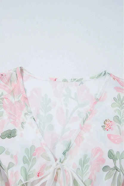 Floral Puff Sleeve Peplum Blouse Women UK | Wedding Guest