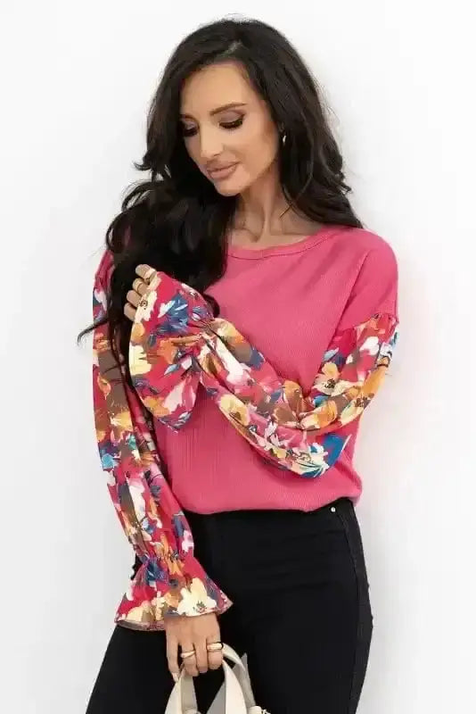 Floral Ribbed Top Women UK | Garden Style Casual
