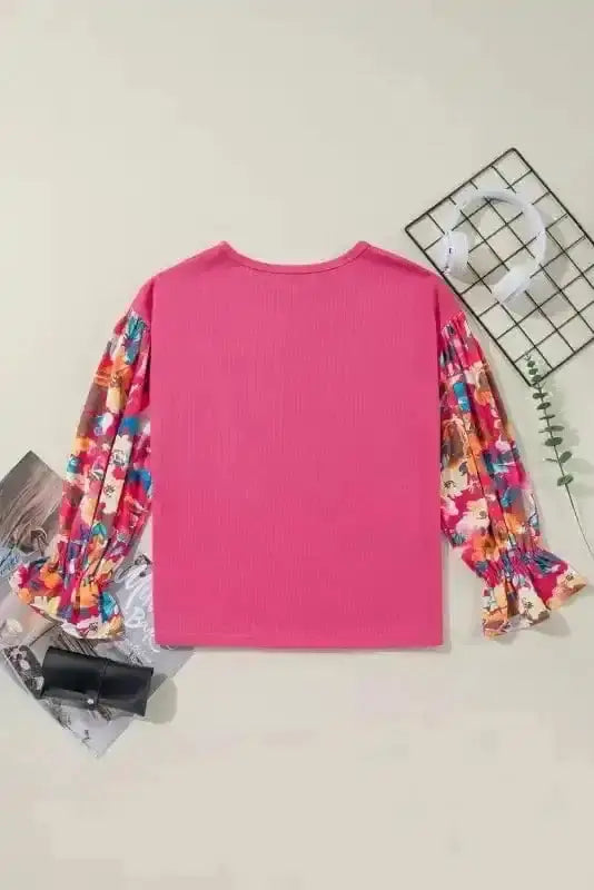Floral Ribbed Top Women UK | Garden Style Casual