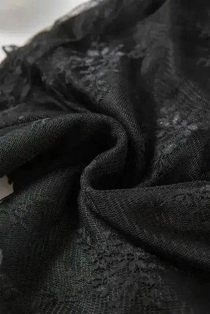 Black Lace Trim Sheer Slim Fit Blouse Women UK | Elegant
