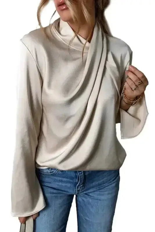 Satin Crossover Front Elegant Blouse Women UK | Backless