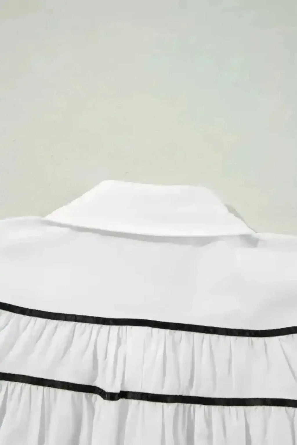 Monochrome Striped Bowtie Cotton Ruffle Blouse Women UK