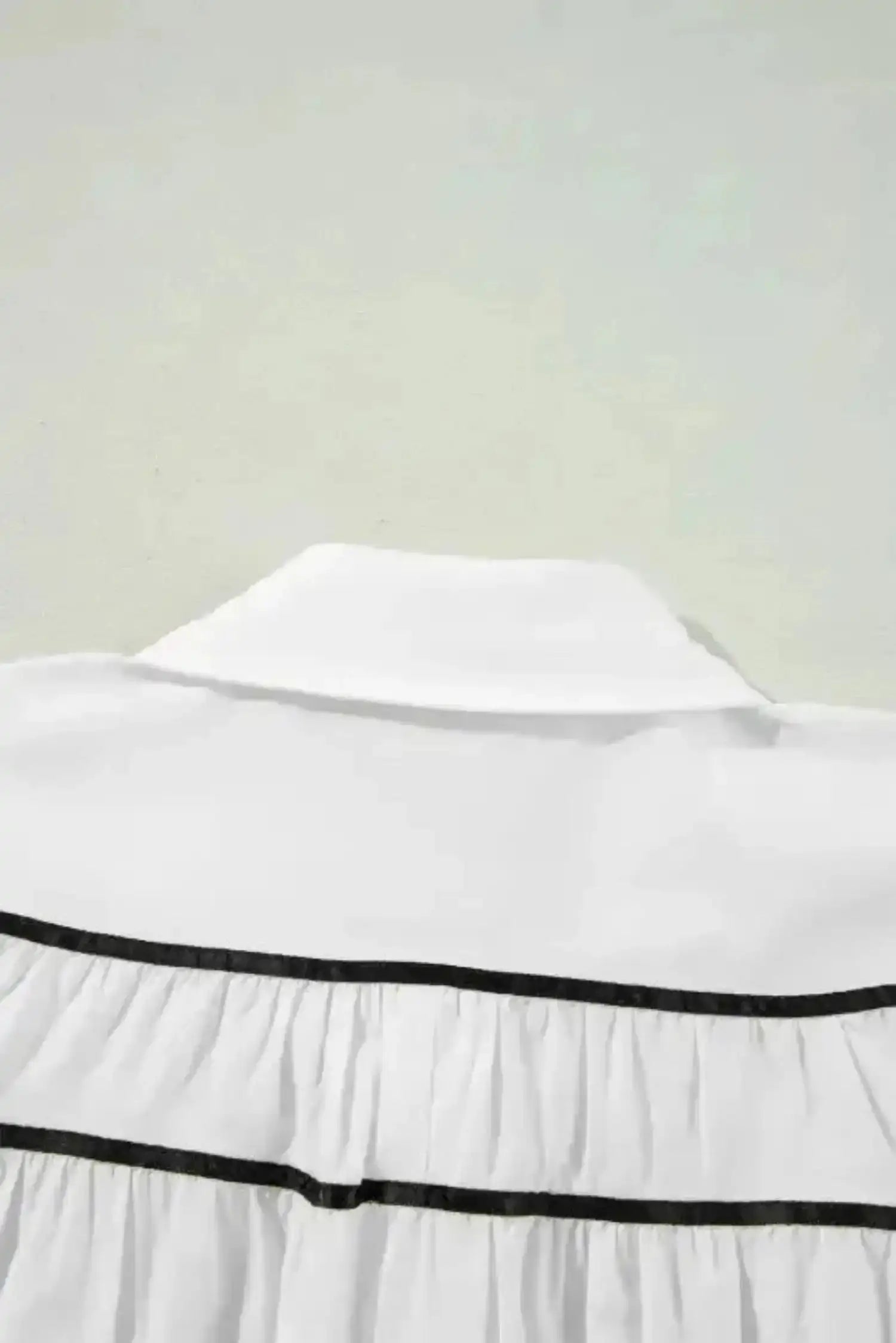 Monochrome Striped Bowtie Cotton Ruffle Blouse Women UK