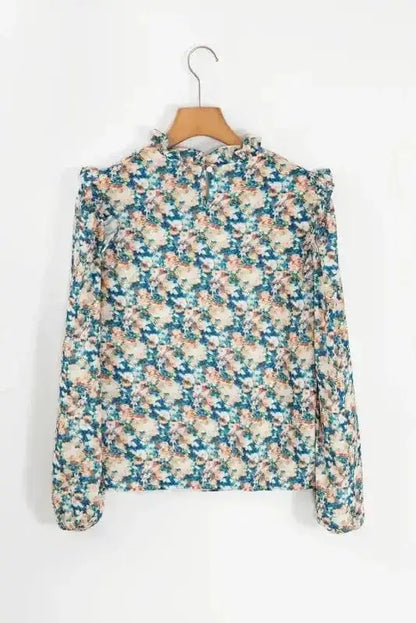 Floral Petal Print Puff Sleeve Blouse Women UK | Spring