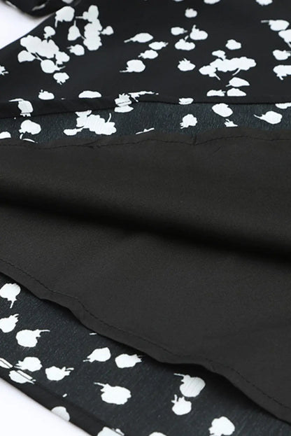 Floral Abstract Split Neck Crinkle Fabric Blouse Women UK